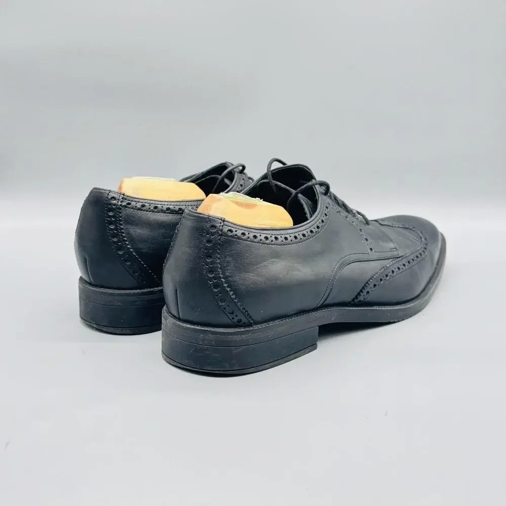 Cole Haan Shoes Mens 13 Black Leather Grand Wingtip Oxford Dress Brogue